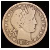 1915-S Barber Silver Half-Dollar coin
