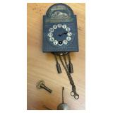 Antique Hand Painted German Miniature Wall Clock