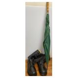 Ls Crosse Rubber Boots (11) & Umbrella