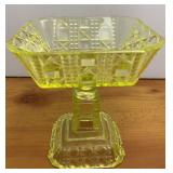 Vtg Vaseline Glass Candy Dish