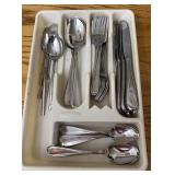 Plastic Tray of Stainless Flatware