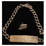 Sterling ID bracelet and tack pin