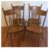(4) Vtg Oak Dining Chairs