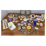 Vtg Political & Kelloggs Pep Buttons
