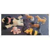 Stuffed Toys (3) & Farm Animals (8)