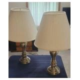 2 Brushed Brass 24" Table Lamps