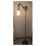 Vintage Ornate Art Deco Bridge Arm Floor Lamp
