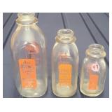 3 Vintage Miller Grade A, Vitamin D Mikk Bottles