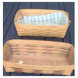2 Longaberger Rectangular Bread & Bakery Baskets