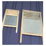2 Vintage Wood & Metal Washboards