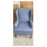 Blue Winged Parlor Chair
