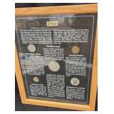 Framed Collection of US Coins
