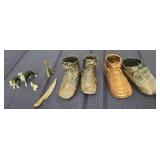 Bronze Baby Shoes (4) & Mini Decor