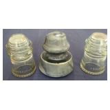 2 Glass and 1 Ceramic Electrical Insulators
