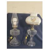 Two Vintage Oil Lamps Converted to Electric