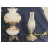Two Vintage Oil Lamps Converted to Electric