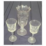 Vintage Etched Crystal Celery Vase & More