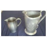 2 Vintage Metal Pitchers