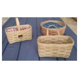 3 Small Longaberger Baskets