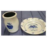 Salt Glazed Ceramic Pie Plate & Urn