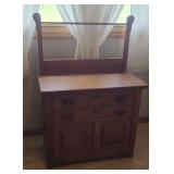 Antique Golden Oak Washstand
