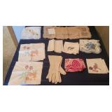 Vintage Sleep Hat, Handkerchiefs, & Gloves
