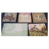 Five Canvas Art Pieces