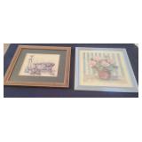 Two Framed Floral Prints