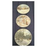 3 Decorative Smuckers 9" Christmas Plates