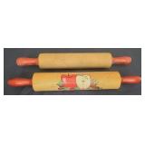 Vintage 10" Rolling Pins (2) with Red Handles