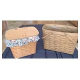 Two Large Well Loved Longaberger Baskets