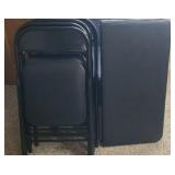 Folding Table & 4 Folding Chairs, Black