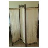 Vintage 3 Panel Lace & Wood Room Divider Screen