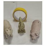 Cast Iron Pig, Sheep, Chicken