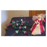 12" Fiber Optic Angel +mVintage Candle Tree Lights