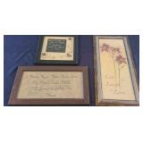 Three Framed Items