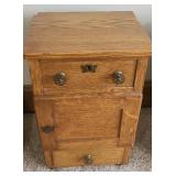 Antique Wooden Nightstand, United States Oak (?)