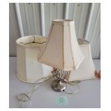 lamp with shade & extra shades some have stains
