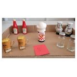 set of 5 salt and pepper shakers heniz ketchup