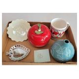 cup, plate, candle, apple - lid is broken