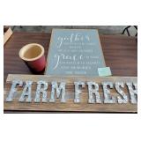 gather & farm fresh sign