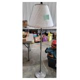 floor lamp with fishing lamp shade in ok condition