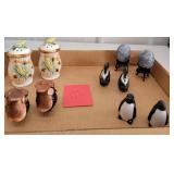 set of 5 salt & pepper shakers one set labeled