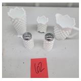 hobnail/milk glass salt & pepper shakers