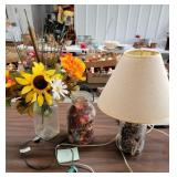 Canning jar vases & lamp