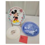 plates mothers day 94, blue plate and misc plate