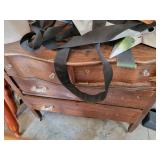 wood cabinet, 3 drawers, bottom drawer broken