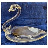 Swan Blown Glass Candy Dish