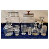 Clear Glass Counter Jars & Cruets