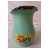 Small Enamelware Pitcher w/Painted Flowers